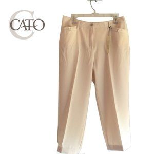 NWT Cato Slenderizing Capri w/Cuff Shell Cream 12